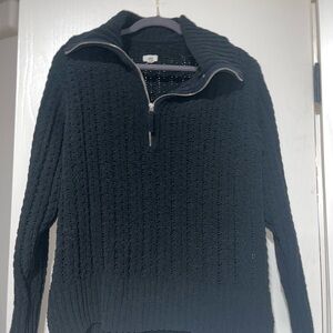 Aerie Black Zip-Up Sweater